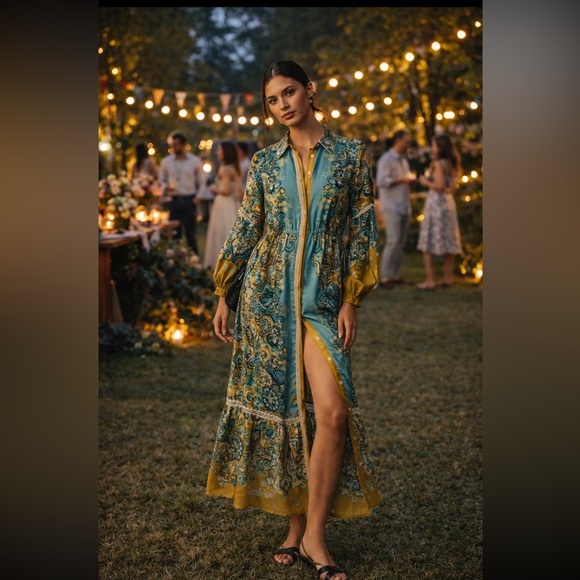 Anthropologie Dresses & Skirts - Anthropologie NWT The Eleanora Long-Sleeve Maxi Shirt Dress size XS.